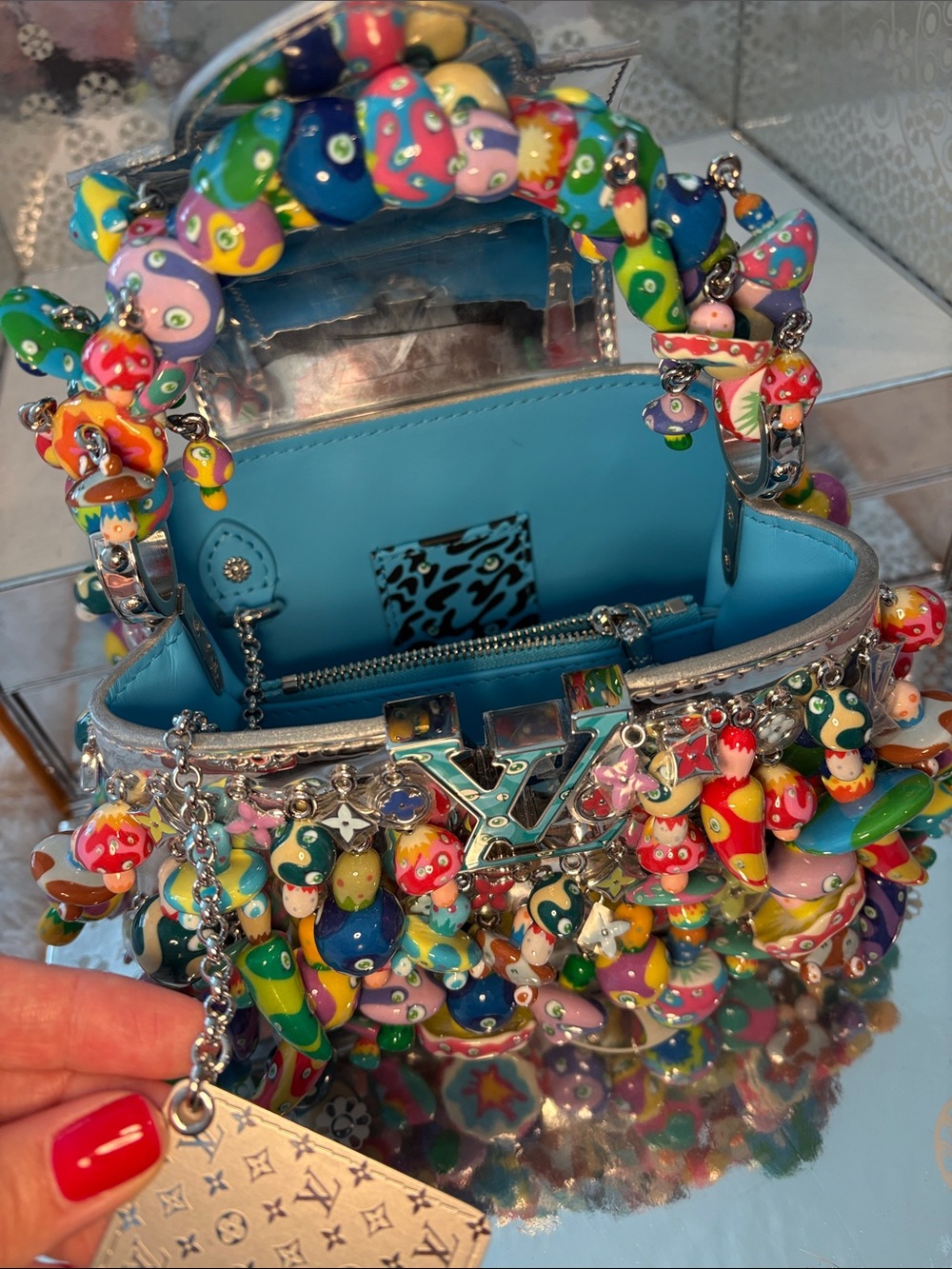 MAKE OFFER Louis Vuitton RARE Takashi Murakami mini mushroom capucines - Picture 2 of 9